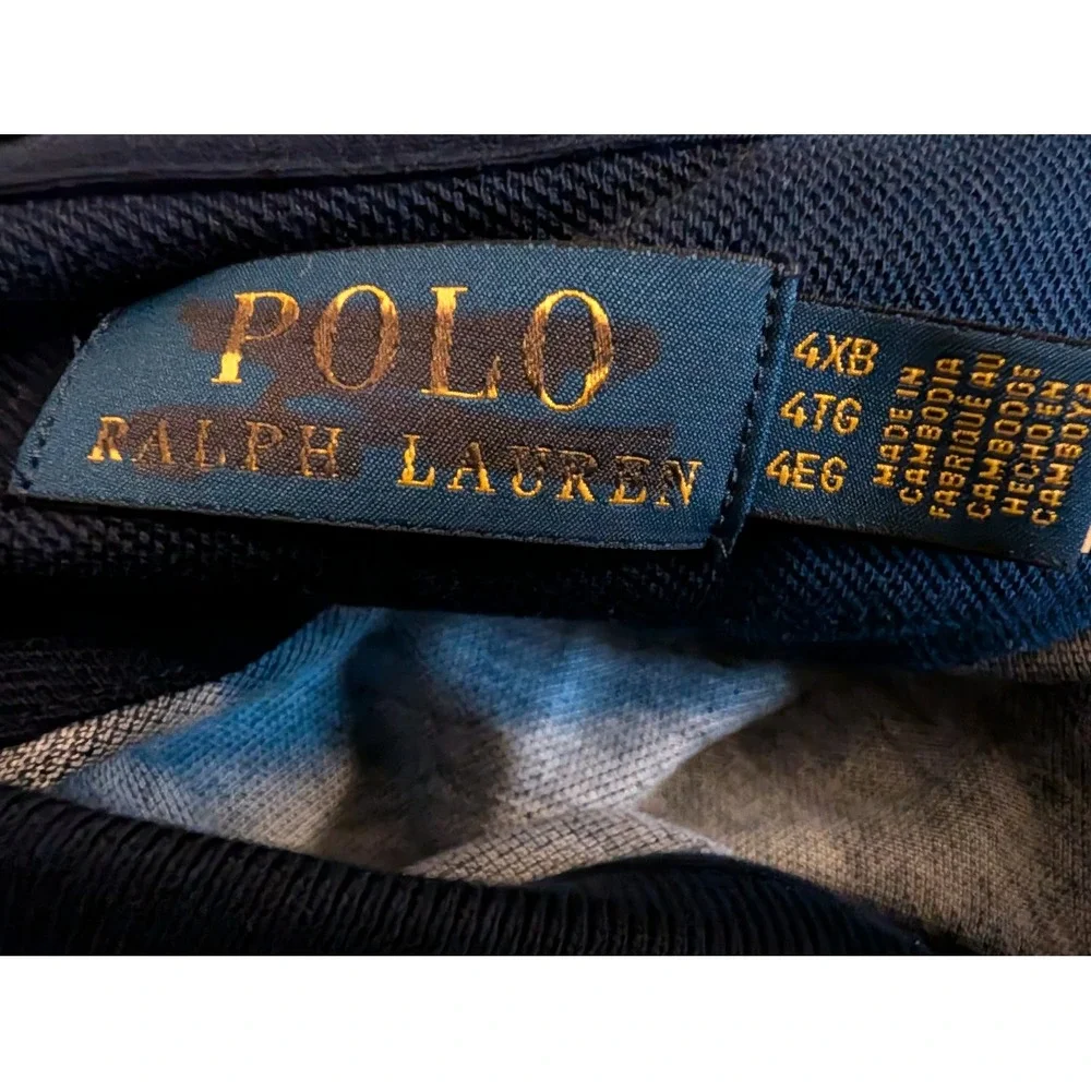 Polo Ralph Lauren Mens 4XB Navy Blue Ski Tourney Winter Event Graphic Polo Shirt